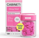 Cabinet: Diphenhydramine 25mg Allergy Relief Antihistamine Tablets for Allergies, Hay Fever, and Runny Nose, 120 Tablets (Refillable Glass Bottle)