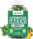 Super Greens Gummies - Green Superfoods Supplement with Spinach, Broccoli, Kale, Beet Root, Elderberry for Immunity Support - Fruit and Vegetable Supplement - Watermelon Flavor, 60 Gummies