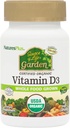 Natures Plus Source of Life Garden Certified Organic Vitamin D3 - Cholecalciferol 5000 iu, 60 Vegan Capsules - Whole Food Plant-Based Supplement - Vegetarian, Gluten-Free - 30 Servings