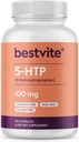 BESTVITE 5-HTP 100mg (120 カプセル) - いいえ せん断 - フローエージェントなし - 非GMO -グルテンフリー