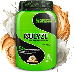 Speciesの栄養物のIsolyzeのWhey蛋白質の粉、筋肉建物のための100%のWheyの分離剤、スコップごとの27.5g蛋白質、砂糖及び低脂肪無し(Vanilla Peanutのバター、22のサービング)