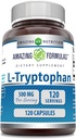 アメイジングフォーミュラ L-Tryptophan アミノ酸サプリメント | 500 Mg / サービング | カプセル | ノンGMO | グルテンフリー | アメリカ製(1パック | 120 カウント)