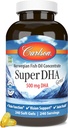 カールソンスーパー DHA 宝石 - 500 mg DHA サプリメント, 640 mg 脂肪酸, ノルウェーの魚油濃縮物, ワイルドキャッチ, 持続的に供給された魚油カプセル, 240 ソフトゲル
