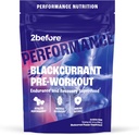 2before Blackcurrant I All Natural Vegan Pre Workout, Caffeine Free I Clean Energy, Endurance, Recovery I Pre Workout Women and Men I 20 Servings Pouch I Informed Sports Certified
