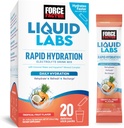 FORCE FACTOR Liquid Labs Electrolytes Powder Packets—Tropical Fruit—Hydration Packets to Make Electrolyte Water, with 5 Essential Electrolytes, Vitamins, Minerals, and Antioxidants, 20 Stick Packs