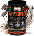 Labrada Hydro 100% Pure Hydrolyzed Whey Protein Isolate Powder, Lactose free, 6g BCAA’s, 4.5g Glutamine, Fastest Digesting Whey Available, Instant Mixing, Delicious Taste 20 Servings (Cookies & Cream)