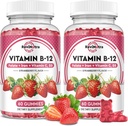 Vitamin B12 Complex Gummies - 5000 mcg Methylcobalamin with Iron, Vitamin C, D3 & Folate, Energy Support & Metabolism, Immune, B-12 Chewable Supplement for Men & Women, Strawberry Flavor, 2 Pack