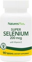 NaturesPlus Super Selenium Complex - 200 mcg, 90 Vegetarian Tablets - Essential Mineral Supplement with Vitamin E - Promotes Healthy Thyroid - Antioxidant - Gluten-Free - 90 Servings