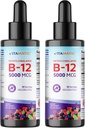 Vitamatic 2 Packs Fast Acting Liquid Vitamin B12 5000 mcg (Methylcobalamin) - Natural Berry Flavor - Sublingual Supplement - Faster Absorption - 2 OZ