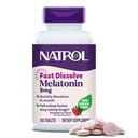 NatrolのMelatonin 5mgの速い分解のタブレット、大人のための睡眠サポート補足、いちごの味、150のタブレット、150日の供給まで