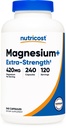 Nutricostのマグネシウム+の余分強さ420mg、240のカプセル- 120のサービング。 マグネシウム酸化物およびGlycinate -非GMOのグルテンフリー、ビーガンフレンドリー