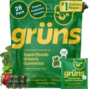 Grunsの大人の砂糖なしの極度の緑Multivitaminのグミ、Spirulina、Chlorella、消化器の健康(28の計算)のための女性および人のためのSuperfoodのGummyのビタミン