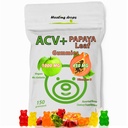 ACVグミー&パパイヤリーフエキスグミー - プレミアムポテントアップルサイダー酢サプリメント - ヨウ素注入&ビタミンB6 B12 - プラネットヘアスキン&ハートフレンドリー(1、通常)