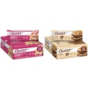 Quest Nutrition White Chocolate Raspberry Protein Bar, High Protein, Low Carb, Gluten Free, Keto Friendly, 12 Count & S'mores Protein Bar, High Protein, Low Carb, Gluten Free, Ketoフレンドリー, 12 カウント