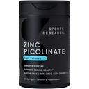 スポーツ研究 有機ココナッツオイルで高い効力亜鉛ピコリン酸塩50mg | 健康な免疫及び酵素機能のための高吸収性亜鉛補足 - 非GMOテスト済み&グルテンフリー(120の液体のSoftgels)