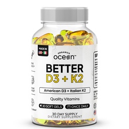 有機物海洋のよりよいD3 + K2-100%の有機性VIT D3およびK2は最高のBioavailabilityと補います - Bone密度、カルシウム バランス、免除及び気分を- 1パック、30日の供給支えます