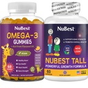 NuBest バンドル骨の成長 - 脳の成長: オメガ 3 グミーストール 子供のための新しいルック & カルシウム、コラーゲン、ハーブ、オメガ 3 亜麻仁油