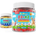 子供のビタミンD3 K2のグミー2のパック+子供2のパックのためのオメガ3のグミー