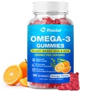 大人のためのビーガンオメガ3グミー - 砂糖フリー、藻ベースのDHA 600mg&EPA 300mg、ビタミンA、C、E、亜鉛 - オメガ3魚油代替、60カウント