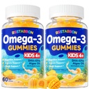 ビーガンオメガ3 子供のためのグミies 4+: ビタミンD3 B12プロバイオティックルテイン亜鉛と天然オメガ3脂肪酸サプリメントDHA EPA - 魚なし 子供のためのマルチビタミン(120カウント)