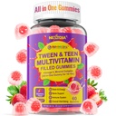 Nextdia Multivitaminは、ティーンボーイズガールズ12-17、18、19、キッズ10 +マルチビタミンOmega 3、カルシウム+マグネシウム+亜鉛、青年10-19S脳、骨、エネルギー、免疫のためのマルチミネラルのためのグミーを満たしました