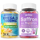 ビーガンオメガ-3 1000mg + ターメリック, サフランサプリメントグミ