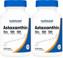 Nutricost アスタキサンチン12mg、非GMOおよびグルテンフリー、120 Softgels (4か月の供給)(パッケージ2)
