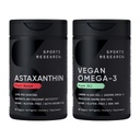 スポーツリサーチ® ビーガン抗酸化サポートパック - Omega-3 Algaeオイルと植物ベースのアスタキサンチンSoftgels 抗酸化活性、皮膚 & 眼の健康 (60 野菜 Softgels 各)