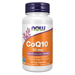 NOWの補足、CoQ10 30のmgの薬剤の等級、発酵によって作り出されるすべてのトランス形態、60のベジのカプセル