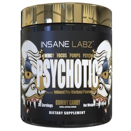 Insane Labzの精神医学の金、高い興奮剤のプレワークアウトの粉、非常に永続的なエネルギー焦点、ベータAlanine、DMAEのBitartrate、ブースター無し(35のサービング、Gummy Candy)とのポンプそして耐久性