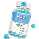NACグミー、ミルクアザミ、セレン、B6、B12のNACサプリメント - 酸化防止剤、免疫サポート - Nアセチルシステイン600mg/ジミー - ブルーベリー風味、60Cts