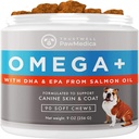 PawMedica Omega 3 for Dogs, Dog Skin and Coat Supplement with Fish Oil Loveは、犬のドライスキン、オメガ3 6 9 ビタミン咀嚼と犬のアレルギーに役立ちます