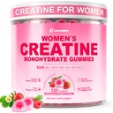 女性のためのクレアチン、コラーゲン、BCAA、L-カルニチン&タウリン、ストロベリー味、筋肉強さのためのエネルギークレアチンサプリメント、エネルギーブースト、砂糖無料、120カウント