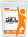 BulkSupplements.com N-Acetyl L-Glutamine Powder - Glutamine Supplement, L Glutamine Powder - Gut Health & Recovery, Glutamine 750mg - Gluten Free, 750mg per Serving, 500g (1.1 lbs)