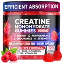 クレアチン・グミーズ Monohydrateコンプレックス9000MG、男性と女性のためのプレワークアウト、L-タウリン、BCAA 2:1、筋肉サポートのためのB12/6、強さを高める、エネルギーブースト-120カウント