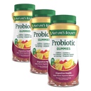 Nature's Bounty Probioticグミー、免疫健康&消化バランス、パイナップル、ラズベリー、オレンジ色の味のグミー、60 Ct(パッケージ3)