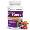 Dr. Berg Chewable Vitamin C Complex - 有機、非GMOベリーで作られた - 60 おいしいウエファー