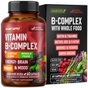 ビタミンBコンプレックス - B1 | B2 | B3 | B5 | B6 | ビオチン | B12 | 5-MTHF - Astragalus & Whole Food Blend - エネルギー、代謝と脳 - ビタミンB for Women & Men - アメリカ製 - 60カプセル、60日の供給