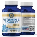 Vykee Nutrition B Complex Supplement - 750mg DFE Folate、440mcg B12/Biotin | ビーガン非GMO | セルラーエネルギー生産と赤血球形成をサポート | 120カプセル