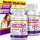 Saffron Supplements - 100% Pure Saffron Extract Capsules - Boost Energy & Mood, Support Eye & Heart Health, Focus, Vision - Pure Saffron Extract 88.5 mg - Made in USA for Women & Men - 120 Capsules