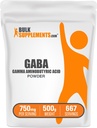 BulkSupplements.com GABA パウダー - Gamma Aminobutyric 酸、GABA サプリメント、アミノ酸サプリメント - グルテンフリー、給餌あたり750mg、500g(1.1 lbs)(パッケージ 1)