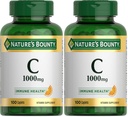 Nature's Bounty Vitamin C 1000mg、免疫サポートサプリメント、強力な抗酸化剤、100カプレット(パッケージ2)
