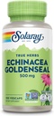 SOLARAY Echinacea Goldenseal - Powerful Blend of Two Herbal Supplements for Wellness Support - 250mg Ea Echinacea Root and Goldenseal Root - Non GMO, Vegan, Gluten Free, 60-Day Guarantee, 100 Servings