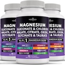 NEW AGE Magnesium Supplement -Powerful Glycinate Citrate Malate Oxide Taurate Aspartate Gluconate Orotate & Mag Chloride Manganese Bone Health and Bone Strength, Joint Support- 270 Count