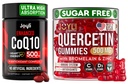 Bromelain&CoQ10 500mgバンドル付きQuercetin - 120 Coenzyme Q10 Softgels + 60 亜鉛、ビタミンC&D3と砂糖フリーケルセチンガミー - 免疫、心臓&エネルギーサポート - アメリカメイドサプリメント