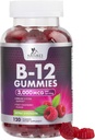 B12ビタミンエネルギーグミ3000 mcg - 代謝と免疫システムのサポートのための余分な強さB 12のガミー - 大人のためのChewable食事療法B12サプリメントカフェイン無料グミビタミン - 120グミ