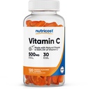 NutricostビタミンCグミ(500mg)120グミ - 天然フレーバー&556%ビタミンCのDVで作られた、ビーガン、GMOフリー、グルテンフリー、30のサービング