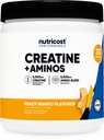 Nutricostのクレアチン+アミノ30のサービング(Peachのマンゴは味付けしました) - 5,000mgのクレアチンの一水化物+ 5000mgのアミノBCAAのブレンドのサービングごとの
