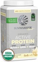Sunwarrior Organic Plant Based Protein Powder | Vegan Organic Protein Powder with BCAA Amino Acids Plus Recovery Minerals & Botanicals | Non-GMO Soy Dairy & Gluten Free (Vanilla, 20 Servings)