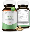 Binder Blend - Toxin Binder Supplement, Detox Capsules for a Healthy Gut - 180 Capsules - 90 Servings - 960mg Activated Charcoal & 480mg Organic Chlorella - Bloating Relief - Bentonite Clay